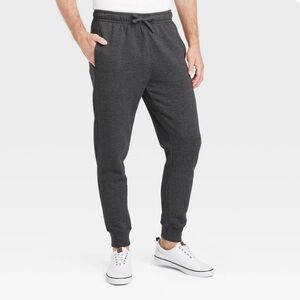 Men's Fleece Jogger Pants - Goodfellow & Co Dark Gray M (9127)